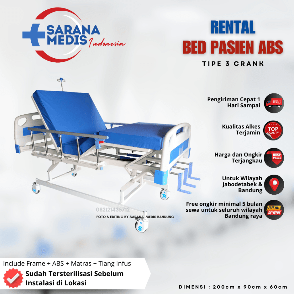 rental bed pasien abs 3 crank