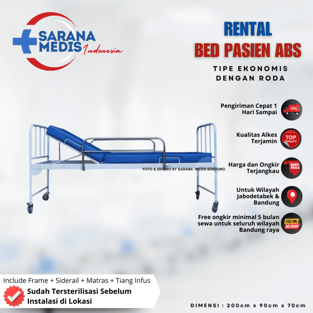 rental bed pasien ekonomis roda