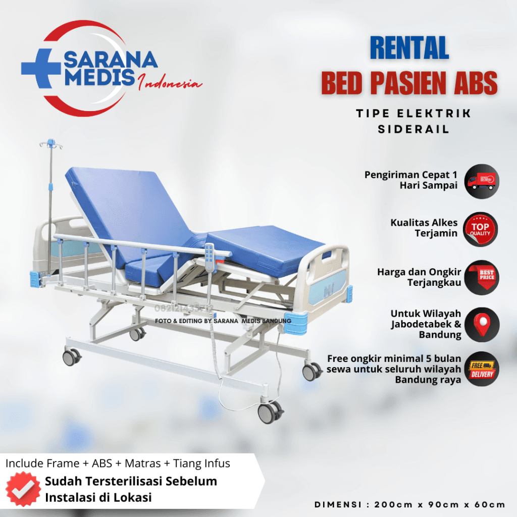 rental bed pasien elektrik siderail