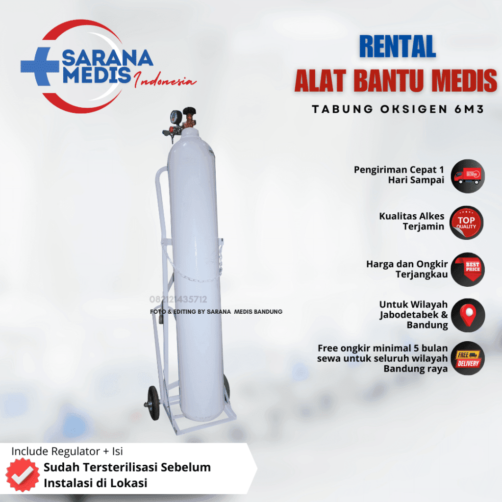 rental tabung oksigen 6m3 fullset