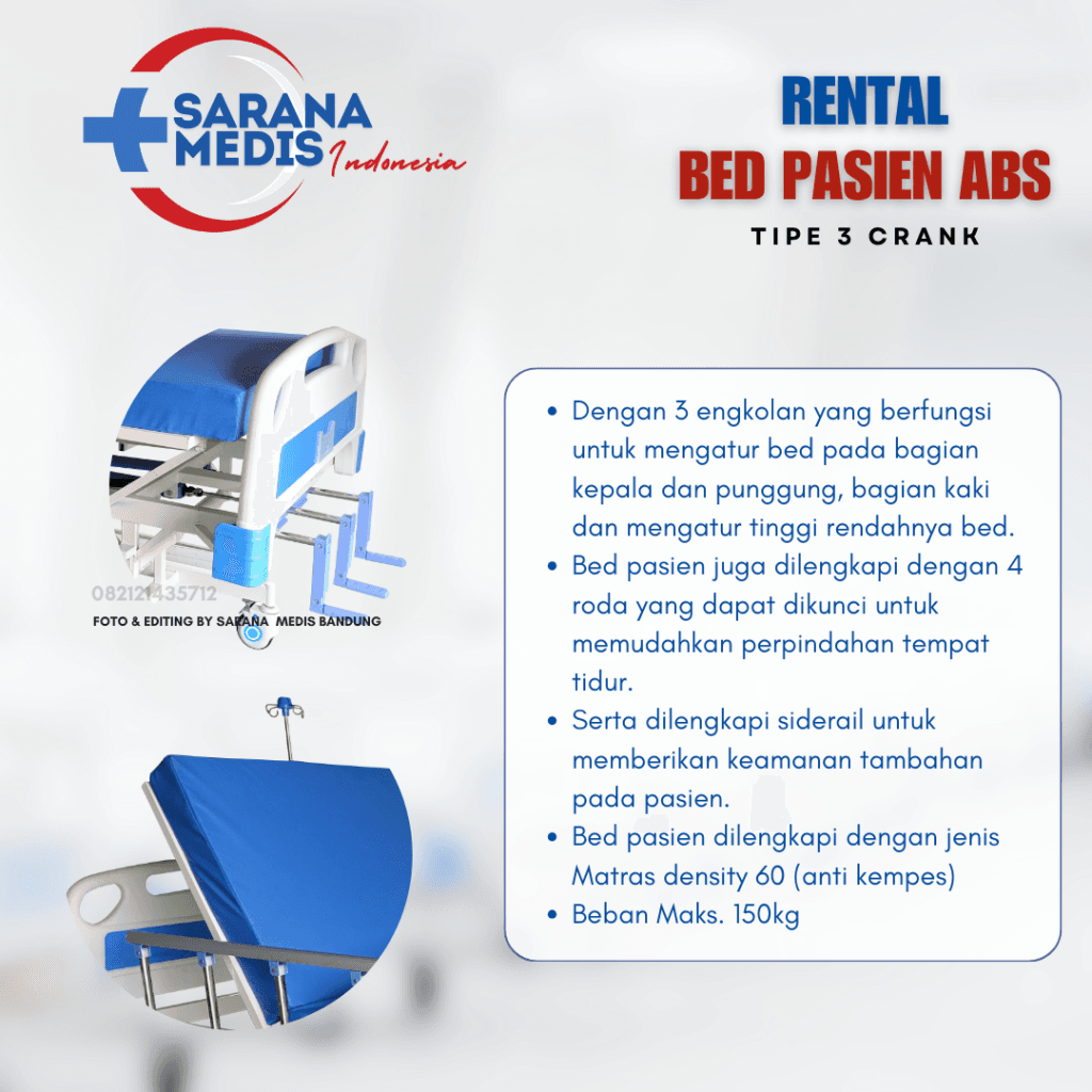 rental bed pasien abs 3 crank