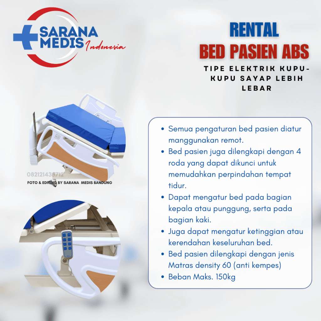 rental bed pasien elektrik kupu-kupu lebar
